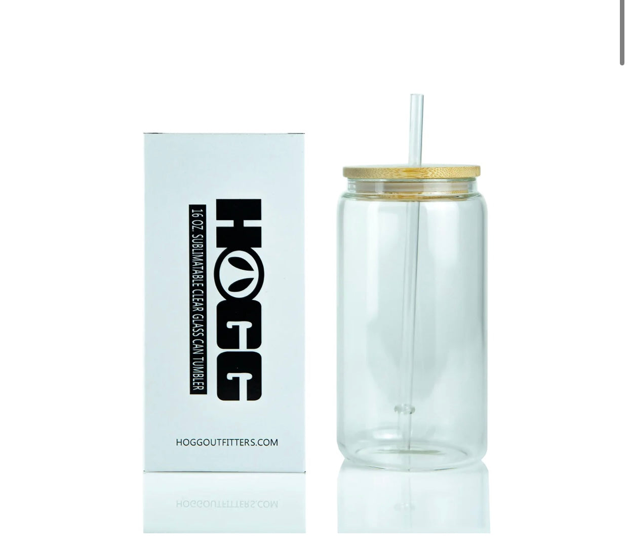16oz Sublimation Clear Glass Can